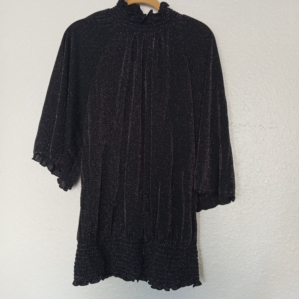 Blusa de fiesta negra con purpurina de New Direction, talla XL
